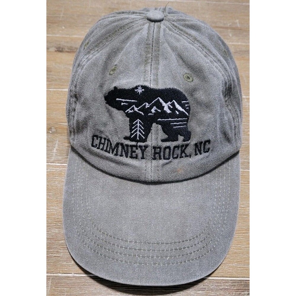 Chimney Rock NC Bear Hat Cap Strap Back Outdoors Fishing Hiking Hunting DK Caps